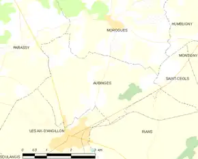 Poziția localității Aubinges