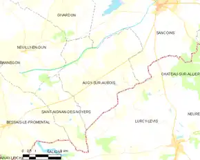 Poziția localității Augy-sur-Aubois