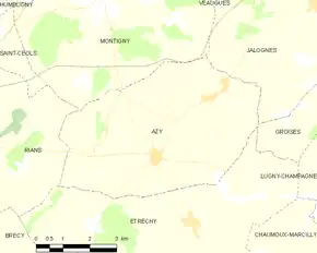 Poziția localității Azy