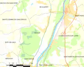 Poziția localității Bannay