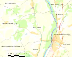 Poziția localității Boulleret