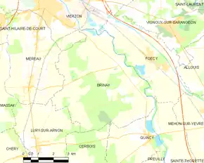 Poziția localității Brinay