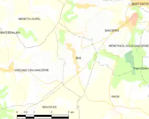 Poziția localității Bué