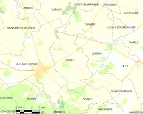 Poziția localității Bussy