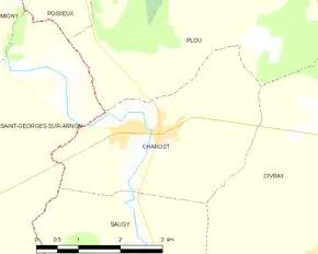 Poziția localității Chârost