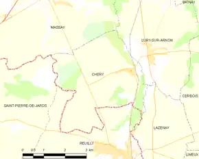 Poziția localității Chéry