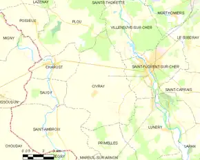 Poziția localității Civray