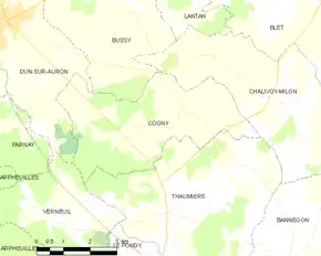Poziția localității Cogny