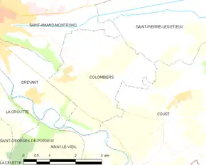 Poziția localității Colombiers