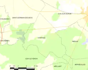 Poziția localității Contres