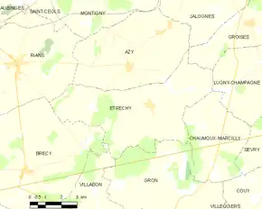 Poziția localității Étréchy