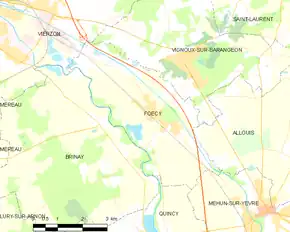 Poziția localității Foëcy