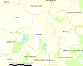 Poziția localității Garigny