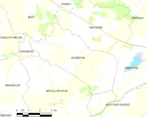 Poziția localității Givardon