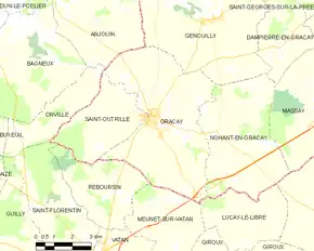 Poziția localității Graçay