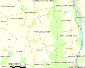 Poziția localității Jussy-le-Chaudrier
