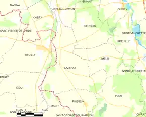 Poziția localității Lazenay
