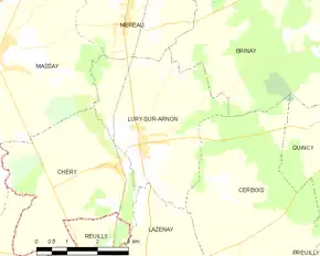 Poziția localității Lury-sur-Arnon