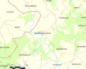 Poziția localității Mareuil-sur-Arnon