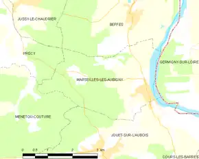 Poziția localității Marseilles-lès-Aubigny