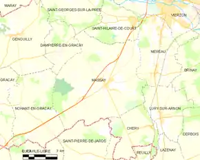 Poziția localității Massay