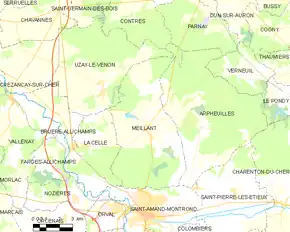 Poziția localității Meillant