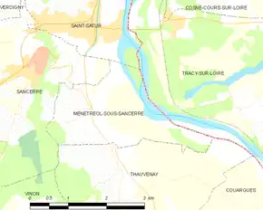 Poziția localității Ménétréol-sous-Sancerre