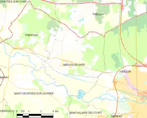 Poziția localității Méry-sur-Cher