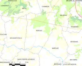 Poziția localității Morlac