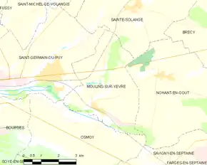 Poziția localității Moulins-sur-Yèvre