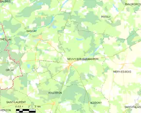 Poziția localității Neuvy-sur-Barangeon