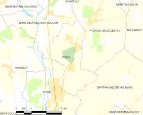 Poziția localității Pigny