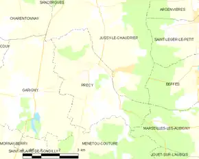 Poziția localității Précy