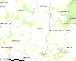 Poziția localității Reigny