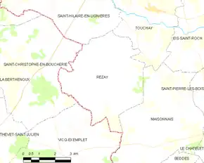Poziția localității Rezay