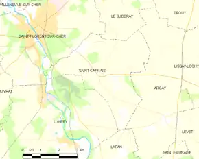 Poziția localității Saint-Caprais