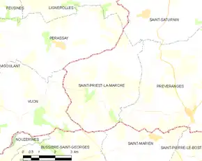 Poziția localității Saint-Priest-la-Marche