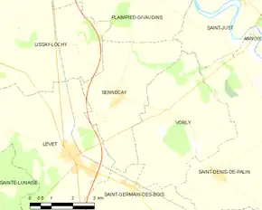 Poziția localității Senneçay