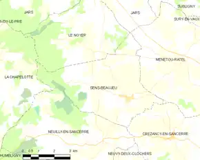 Poziția localității Sens-Beaujeu