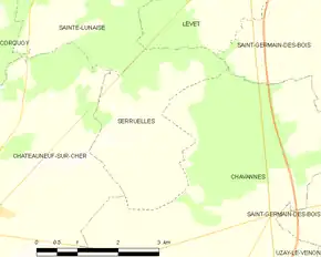 Poziția localității Serruelles