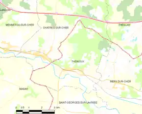 Poziția localității Thénioux