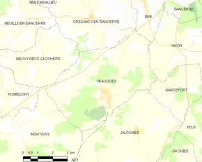 Poziția localității Veaugues