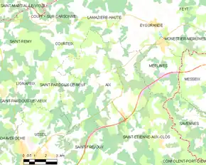 Poziția localității Aix