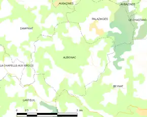 Poziția localității Albignac