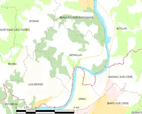 Poziția localității Astaillac