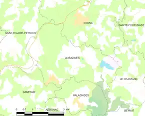 Poziția localității Aubazine