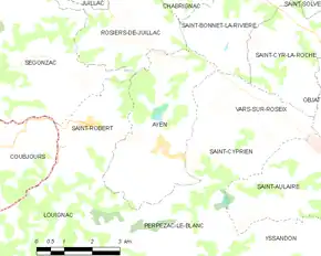 Poziția localității Ayen