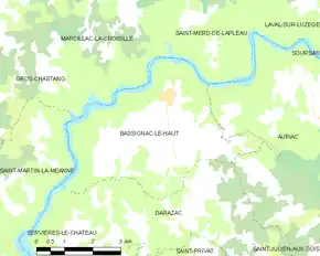 Poziția localității Bassignac-le-Haut