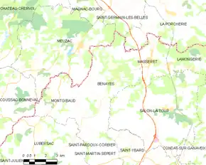 Poziția localității Benayes