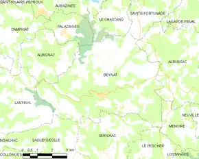 Poziția localității Beynat